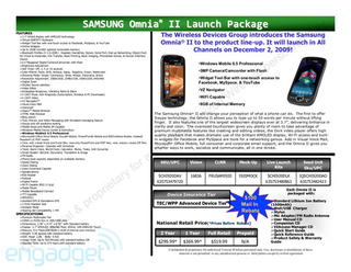 Illustration for article titled Samsung Omnia II Hits Verizon December 2 for $200